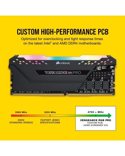 ოპერატიული მეხსიერება CORSAIR Vengeance RGB Pro 32GB (2 x 16GB) 288-Pin PC RAM DDR4 3200 (PC4 25600) Desktop Memory Model CMW32GX4M2E3200C16