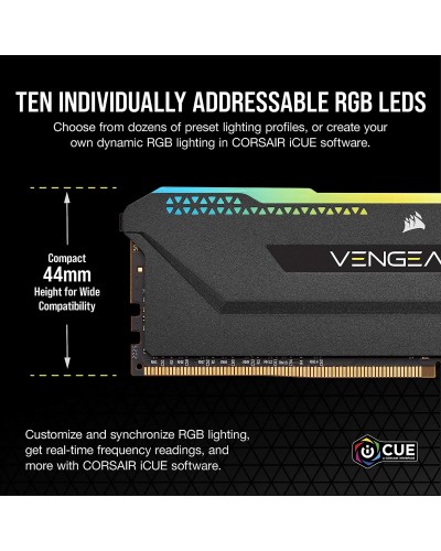 ოპერატიული მეხსიერება CORSAIR Vengeance RGB Pro SL 16GB (2 x 8GB) 288-Pin PC RAM DDR4 3200 (PC4 25600) Desktop Memory Model CMH16GX4M2E3200C16