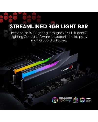 ოპერატიული მეხსიერება G.SKILL Trident Z5 RGB Series 64GB (2 x 32GB) 288-Pin PC RAM DDR5 6400 (PC5 51200) Desktop Memory Model F5-6400J3239G32GX2-TZ5RK