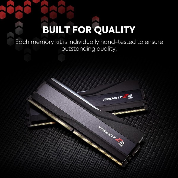 ოპერატიული მეხსიერება G.SKILL Trident Z5 RGB Series 64GB (2 x 32GB) 288-Pin PC RAM DDR5 6400 (PC5 51200) Desktop Memory Model F5-6400J3239G32GX2-TZ5RK