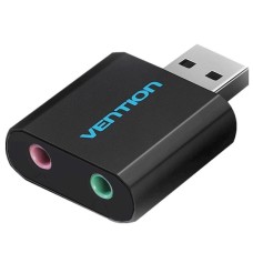 ხმის ბარათი VENTION VAB-S17-B USB External Sound Card Black Metal Type