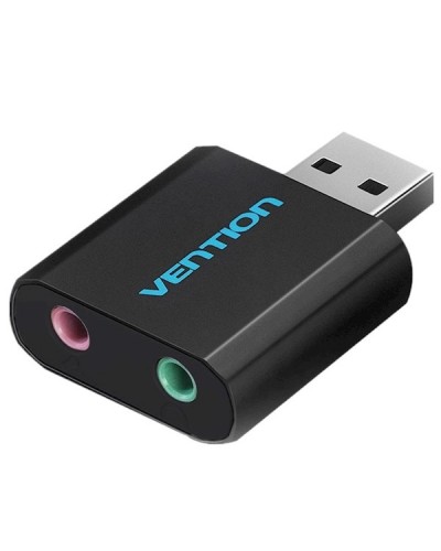ხმის ბარათი VENTION VAB-S17-B USB External Sound Card Black Metal Type