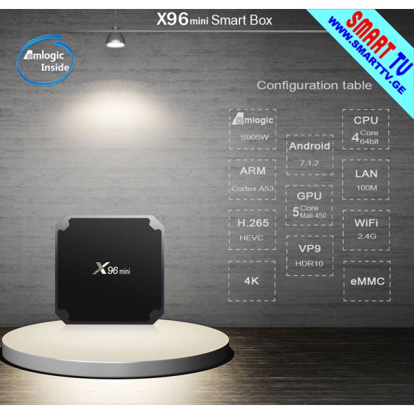 Android TV Box X96 Mini – 2GB/16GB Amlogic S905W