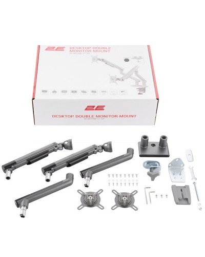 მონიტორის საკიდი 2E 2EdgeIF2, 17"-32″, Dual Monitor Mount, Grey