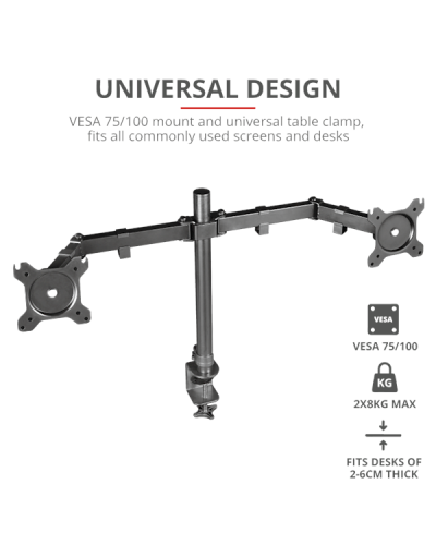 მონიტორის საკიდი Trust GXT 1120 Mara Dual Monitor Arm 32 " Black