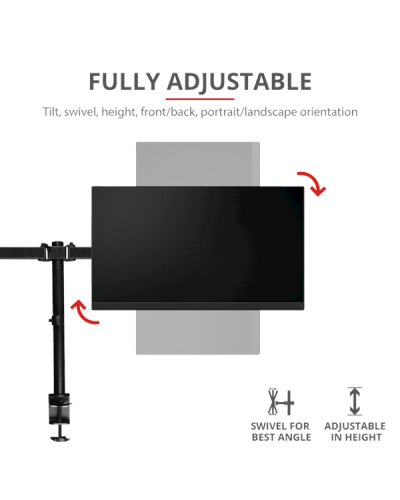 მონიტორის საკიდი Trust GXT 1120 Mara Dual Monitor Arm 32 " Black
