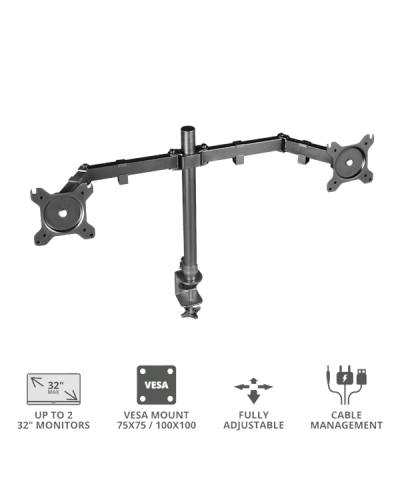 მონიტორის საკიდი Trust GXT 1120 Mara Dual Monitor Arm 32 " Black