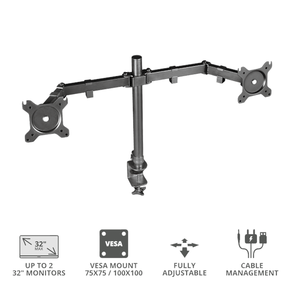 მონიტორის საკიდი Trust GXT 1120 Mara Dual Monitor Arm 32 " Black