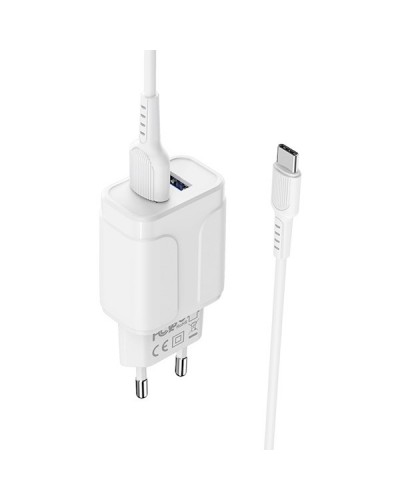 BOROFONE BA37A Speedy dual port charger set(Type-C)(EU)1m White