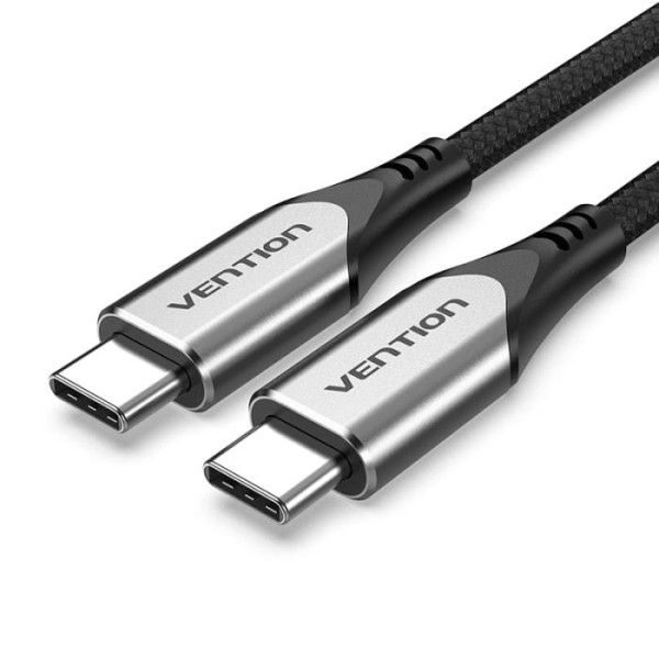 Type-C კაბელი Vention Model/Item-NO: USB 2.0 C Male to C Male Cable 1.5M Gray Aluminum Alloy Type