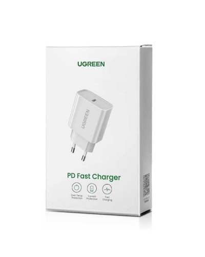 მობილურის დამტენი UGREEN CD137 (60450) Fast Charging Port USB Type C Original Power Adapter with PD 20W EU (White)
