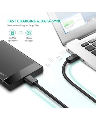 UGREEN US130 (10840) USB 3.0 A Male to Micro-B Male USB 3.0 Cable 0.5m (Black)