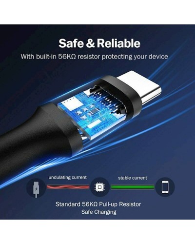 USB კაბელი UGREEN US288 (60118) USB to USB-C Cable Nickel Plating 2m (Black)