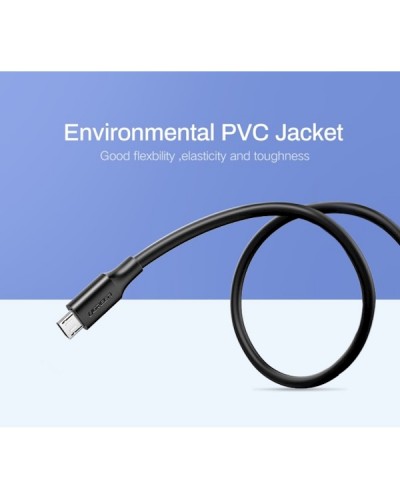 USB კაბელი UGREEN USB 2.0 A to Micro USB Cable Nickel Plating 1m (Black)