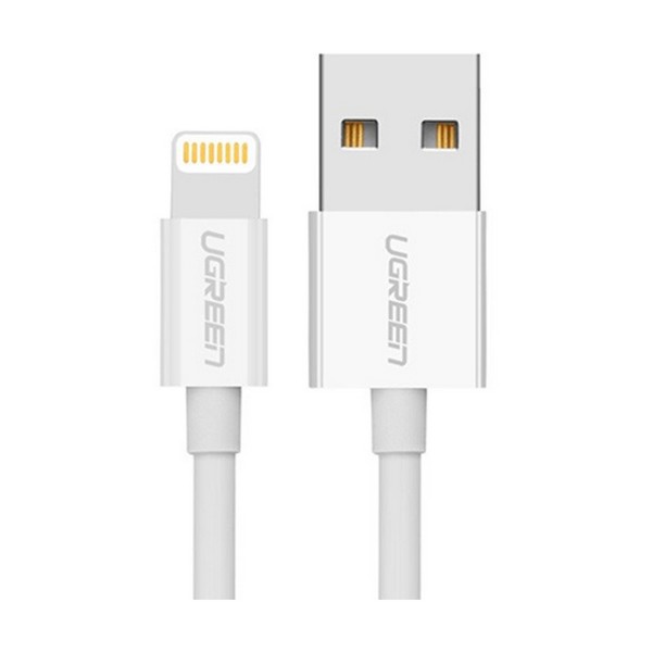 UGREEN USB-A Male to Lightning Male Cable Nickel Plating ABS Shell 1m - White (20728)