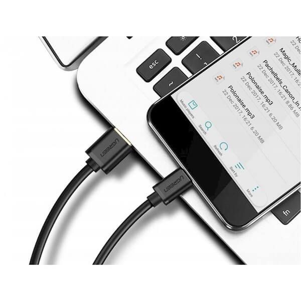 UGREEN USB-a 2.0 to USB-C Cable Nickel Plating 1.5m black  (60117)