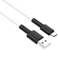 USB კაბელი BOROFONE BX31 Soft silicone charging data cable for Lightning White