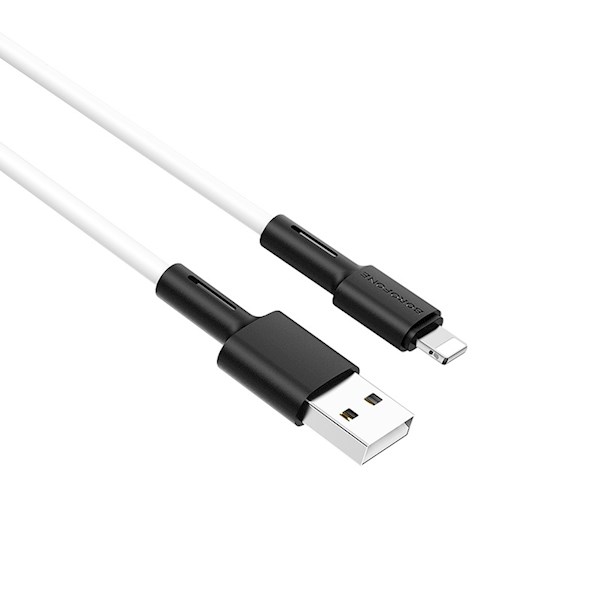 USB კაბელი BOROFONE BX31 Soft silicone charging data cable for Lightning White