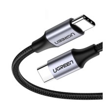 USB კაბელი UGREEN 50152 USB 2.0 C M/M Round Cable Nickel Plating Aluminum Shell 2m (Gray Black)