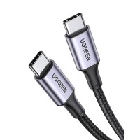 USB კაბელი UGREEN US316 (70427) 100W, USB Type-C to Type-C 100W PD Fast Charging Cable, 1m, Black
