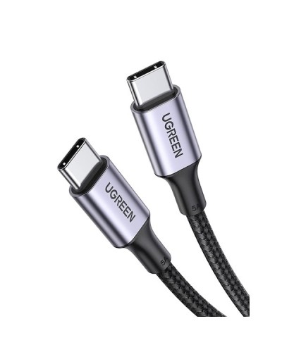 USB კაბელი UGREEN US316 (70427) 100W, USB Type-C to Type-C 100W PD Fast Charging Cable, 1m, Black