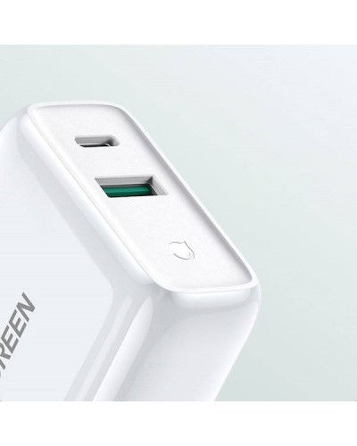 დამტენი UGREEN CD170 (60468), 36W, USB, Type-C, Type-c, White
