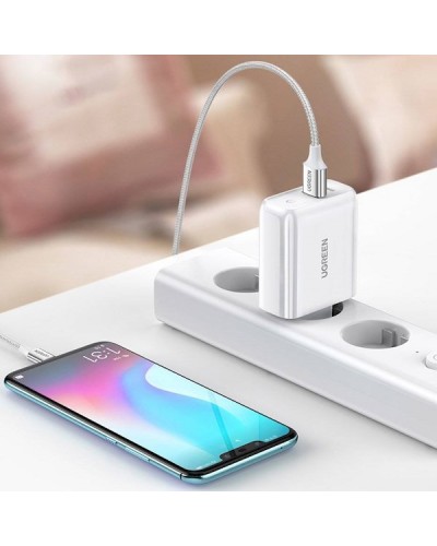დამტენი UGREEN CD170 (60468), 36W, USB, Type-C, Type-c, White