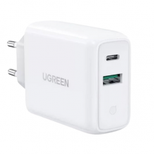 დამტენი UGREEN CD170 (60468), 36W, USB, Type-C, Type-c, White
