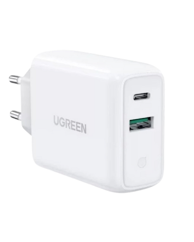 დამტენი UGREEN CD170 (60468), 36W, USB, Type-C, Type-c, White