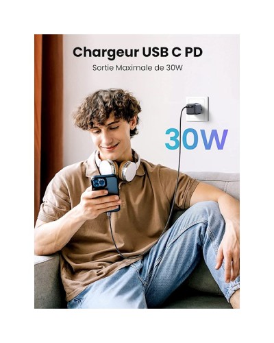 დამტენი UGREEN CD319 (90666) Nexode, 30W, Single port, USB-C, Type-c, Space Gray