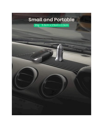 მანქანის USB დამტენი UGREEN CD130 (30780) Dual USB Car Charger 18W Type-C PD Car Charging for iPhone