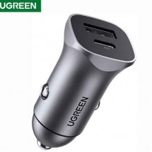 მანქანის USB დამტენი UGREEN CD130 (30780) Dual USB Car Charger 18W Type-C PD Car Charging for iPhone