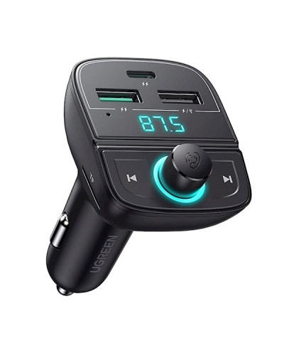 მობილურის დამტენი UGREEN CD229 (80910) Bluetooth Car Charger BT5.0, PD, QC3.0, USB Flash Drive, TF, Black