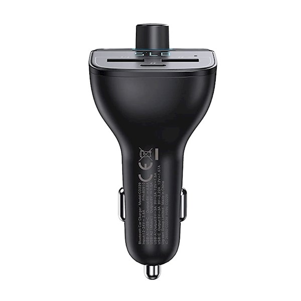 მობილურის დამტენი UGREEN CD229 (80910) Bluetooth Car Charger BT5.0, PD, QC3.0, USB Flash Drive, TF, Black