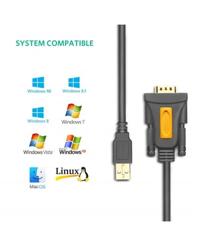 ადაპტერი UGREEN CR104 (20222) USB to DB9 RS232 Adapter Cable 2m