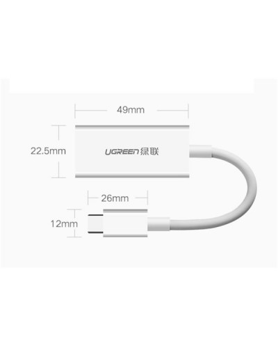 ადაპტერი UGREEN MM130 (40372) USB-C to DisplayPort Adapter (White)