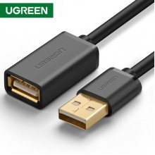 USB ადაპტერი UGREEN 10317 USB 2.0 A Male to A Female Cable 3m (Black)