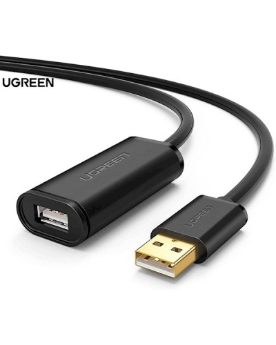 USB დამაგრძელებელი UGREEN 10321, USB Male to USB Female Active Extension Cable with Chipset, 10m, Black