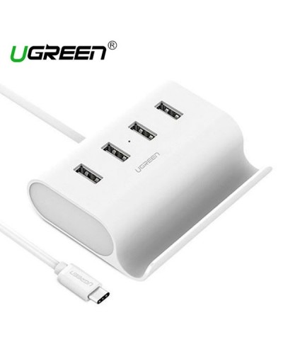 USB ჰაბი UGREEN 30288 USB-C to 4-Ports USB 2.0 Hub 0.5m (White)