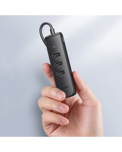 USB ჰაბი UGREEN CM416 (20984), USB-C, USB, RJ45, Hub, Black