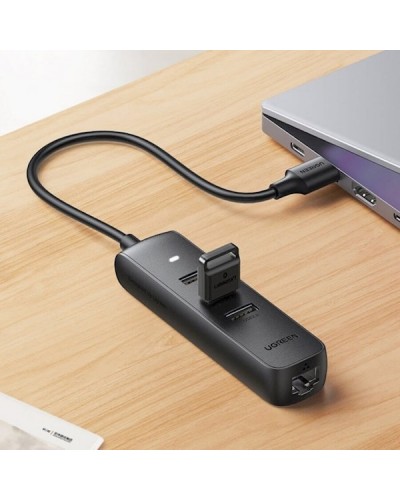 USB ჰაბი UGREEN CM416 (20984), USB-C, USB, RJ45, Hub, Black