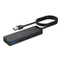 USB ჰაბი Vention CHLBD 4-Port USB 3.0 Hub With Power Supply 0.5M Black