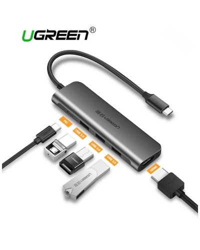 ადაპტერი UGREEN CM136 (50209) USB Type C to Hdmi+Usb 3.0+Pd Power Converter