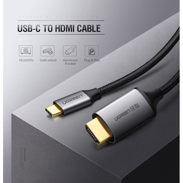 UGREEN MM142 USB Type-C to HDMI Cable 1.5m Black