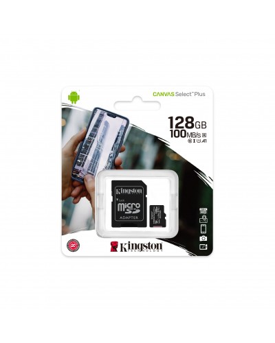 Kingston 128GB microSDXC C10 UHS-I R100MB/s Canvas Select Plus + SD
