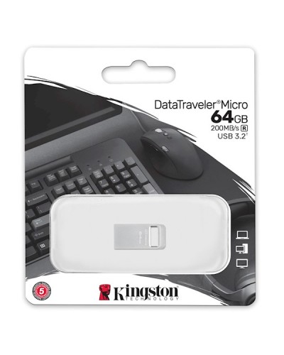 USB ფლეშ მეხსიერება Kingston DTMC3G2/64GB, 64GB, USB 3.2, Silver
