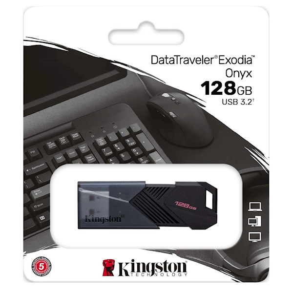 USB ფლეშ მეხსიერება Kingston DTXON/128GB, 128GB, USB 3.2, Black