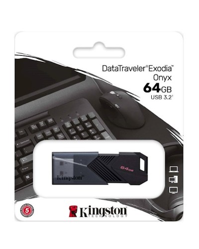 USB ფლეშ მეხსიერება Kingston DTXON/64GB, 64GB, USB 3.2, Black