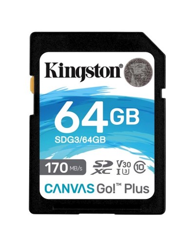 მეხსიერების ბარათი Kingston SDG3/64GB, 64GB, SDXC, UHS-I Class 10, U3, Black
