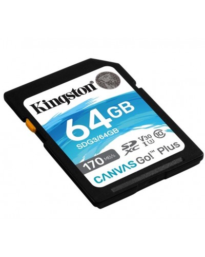 მეხსიერების ბარათი Kingston SDG3/64GB, 64GB, SDXC, UHS-I Class 10, U3, Black
